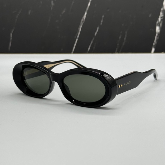 NEW GG1527S 001 GUCCI BLACK GREY OVAL WOMEN GUCCI SUNGLASSES - Picture 4 of 12